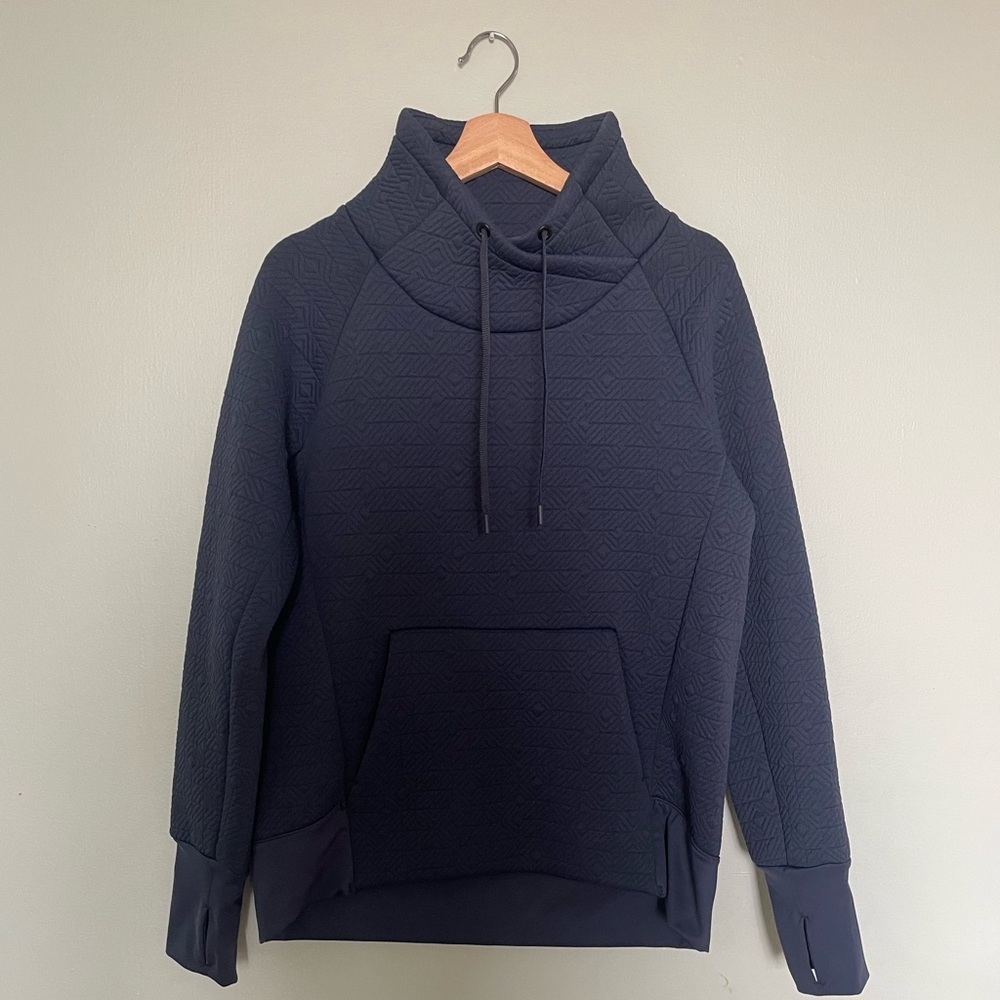 Athleta jacquard cowl neck sweater | blue | size S